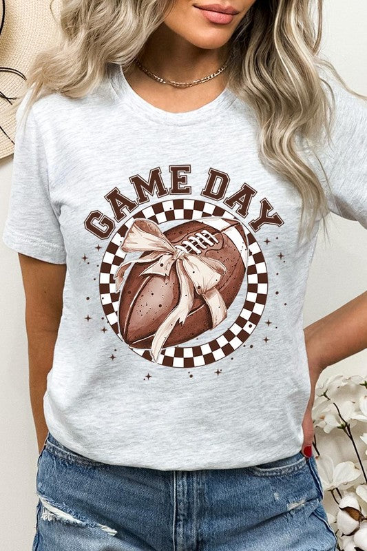 Game Day Football Bow Graphic Tee