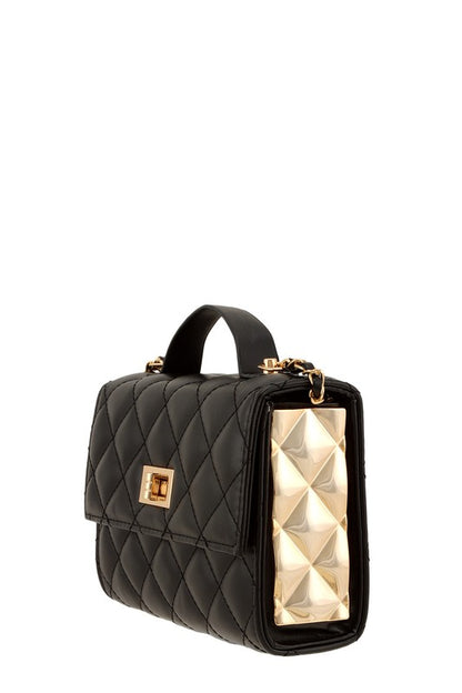 Diamond Quilted Rectangle Shape Crossbody Bag