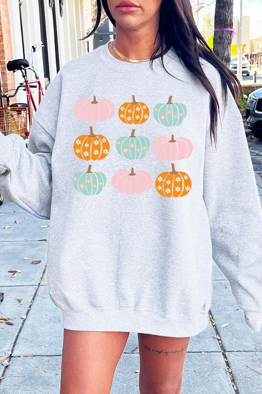 Cute Groovy Pumpkins  Graphic Fleece Sweatshirts