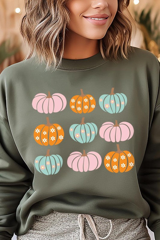 Cute Groovy Pumpkins  Graphic Fleece Sweatshirts