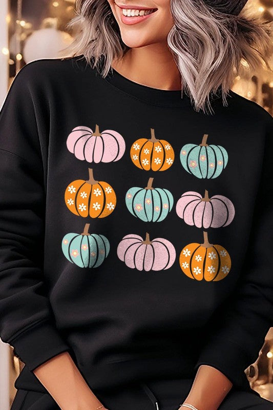 Cute Groovy Pumpkins  Graphic Fleece Sweatshirts