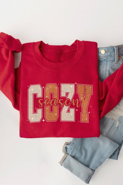 Cozy Season Graphic Fleece Sweatshirts