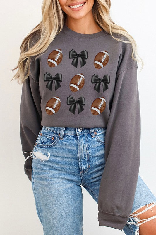 Gameday Football Black Bows Fall Sweatshirt