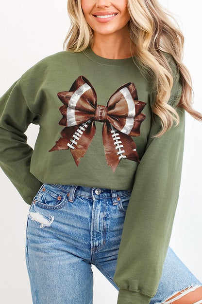 Gameday Football Fall Cute Bow Sweatshirt