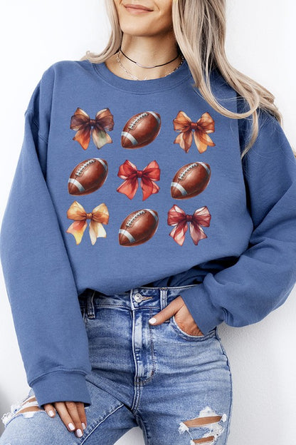 Gameday Football Fall Bows Graphic Sweatshirt