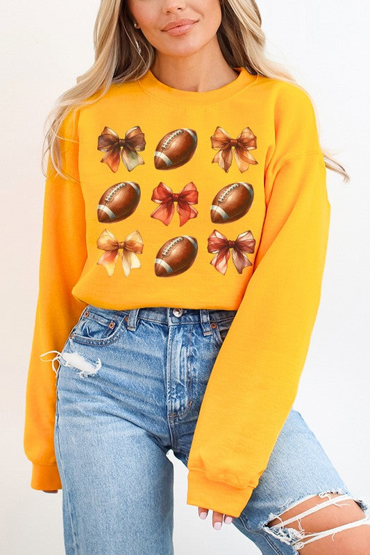 Gameday Football Fall Bows Graphic Sweatshirt