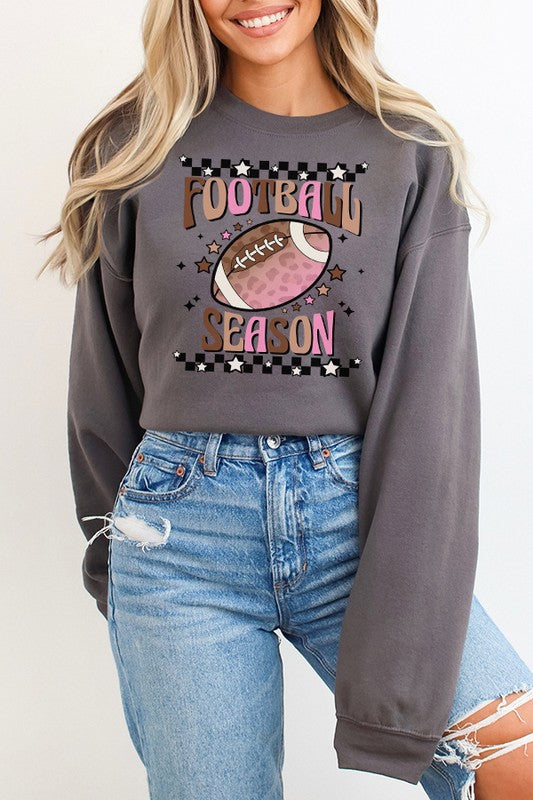 Gameday Pink Brown Football Season Sweatshirt