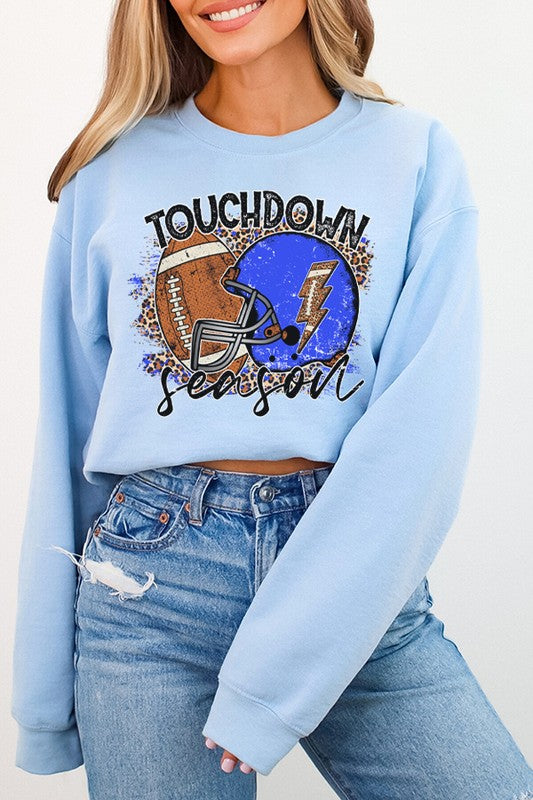 Gameday Blue Helmet Touchdown Season Sweatshirt