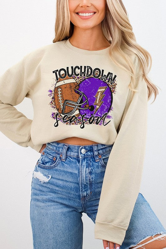 Gameday Purple Helmet Touchdown Season Sweatshirt