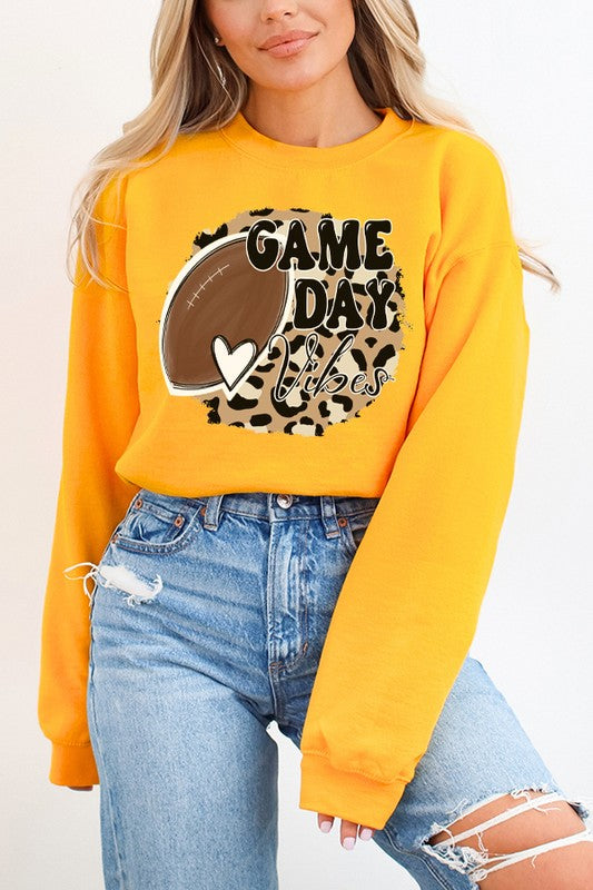 Fall Football Leopard Game Day Vibes Sweatshirt