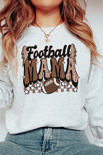 Fall Checkered Football Mama Graphic Sweatshirt