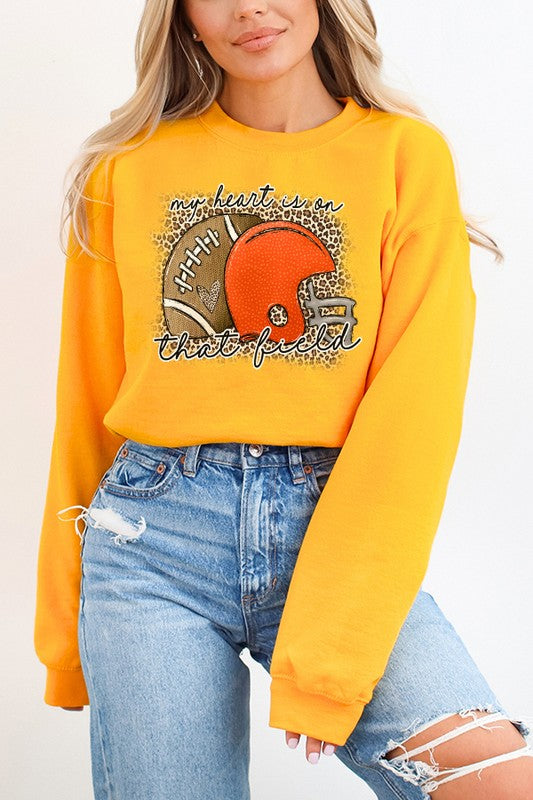 Gameday Orange Helmet Heart on Field Sweatshirt