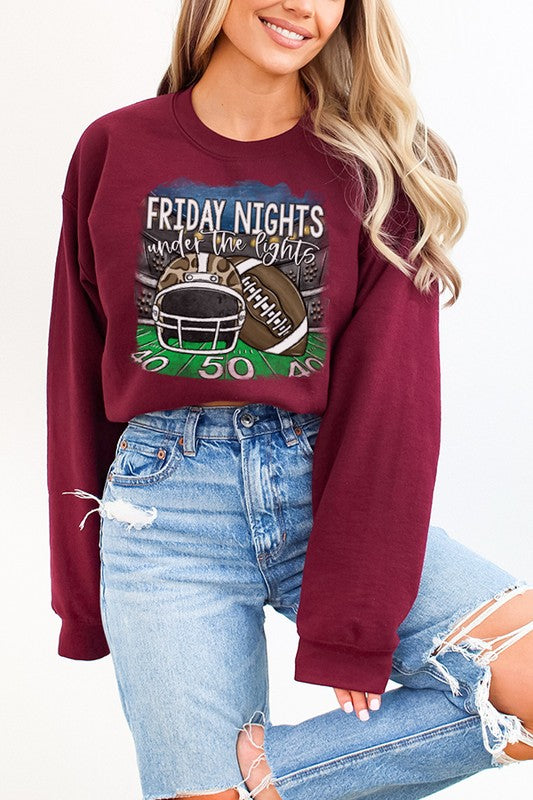 Gameday Leopard Helmet Friday Nights Sweatshirt