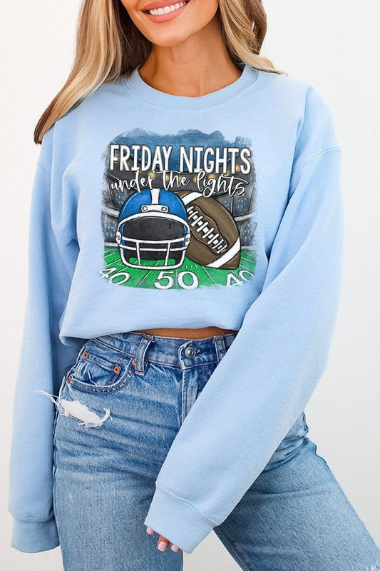 Gameday Blue Helmet Friday Nights Sweatshirt