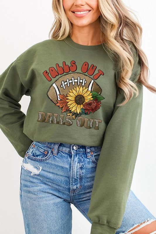 Gameday Sunflower Falls Out Balls Out Sweatshirt