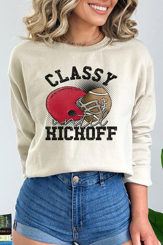 Fall Red Helmet Classy Until Kickoff Sweatshirt