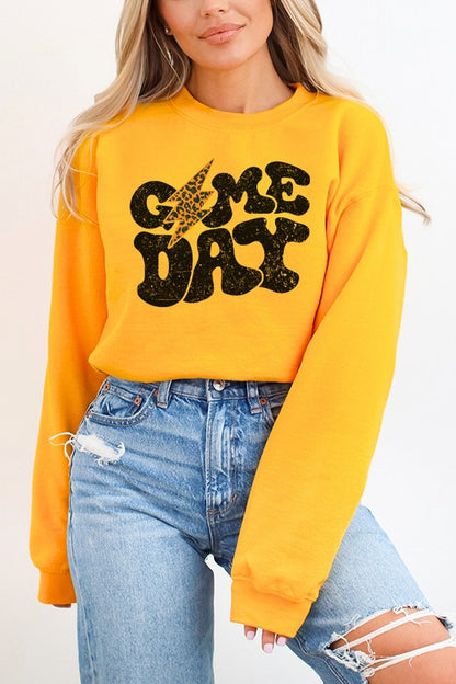 Football Gameday Leoaprd Bolt Fall Sweatshirt