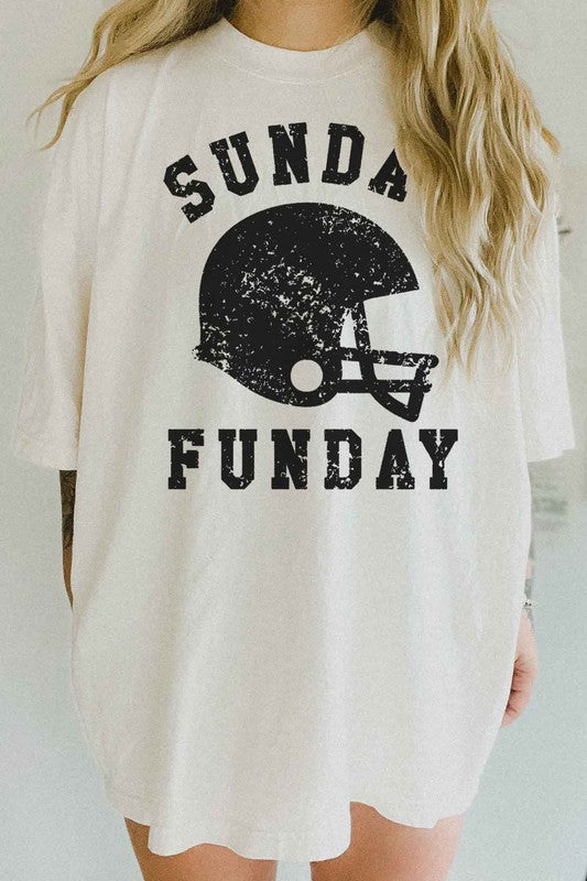 SUNDAY FUNDAY FOOTBALL GAME DAY OVERSIZED TEE