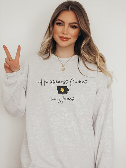 Happiness Comes in Waves Cozy Sweatshirt