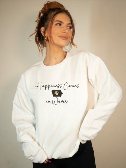 Happiness Comes in Waves Cozy Sweatshirt