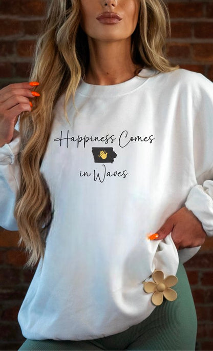 Happiness Comes in Waves Cozy Sweatshirt