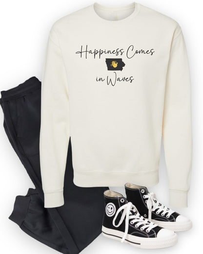 Happiness Comes in Waves Cozy Sweatshirt