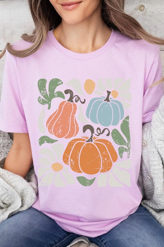 Abstract Fall Pumpkin Graphic Tee