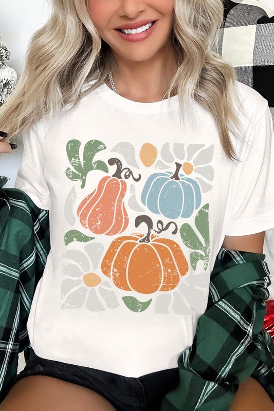 Abstract Fall Pumpkin Graphic Tee