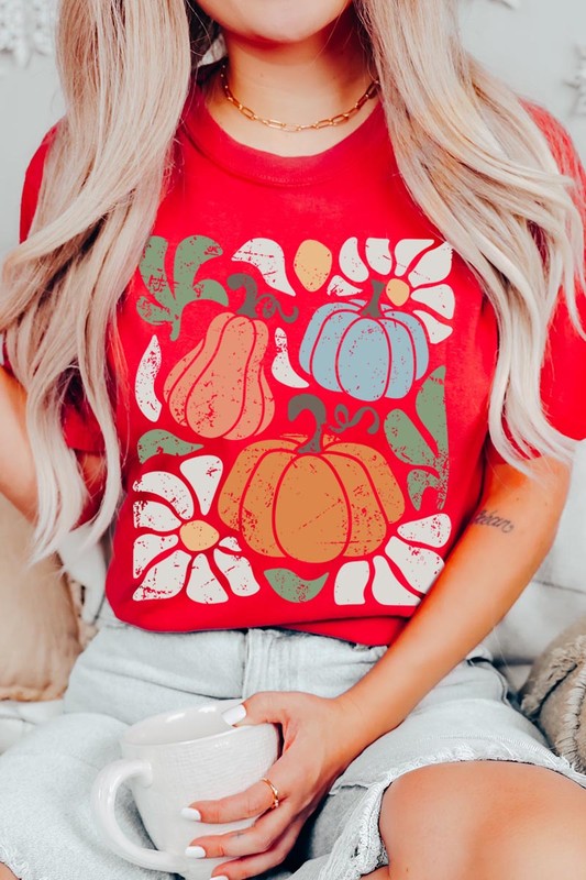 Abstract Fall Pumpkin Graphic Tee