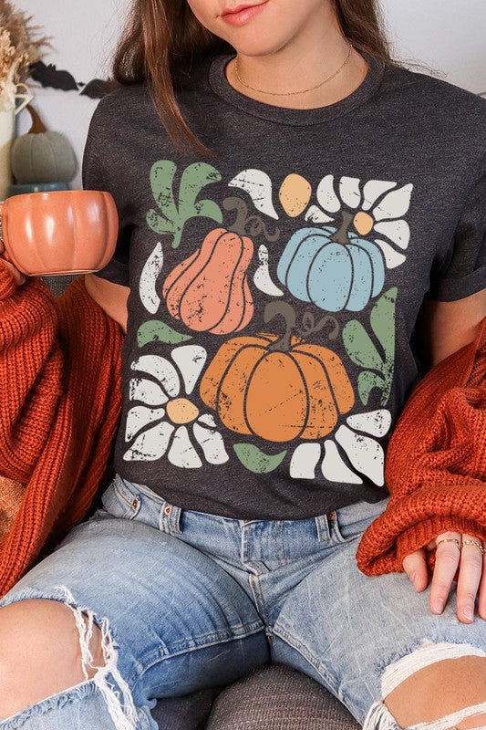 Abstract Fall Pumpkin Graphic Tee