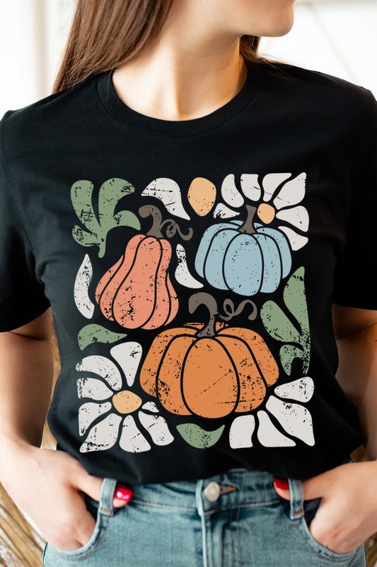 Abstract Fall Pumpkin Graphic Tee