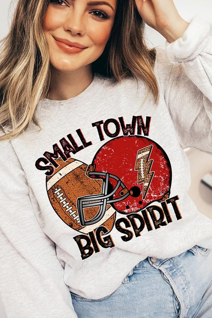 Small Town Big Spirit Graphic Fleece Sweatshirts