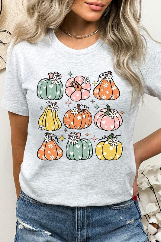 Pumpkins & Daisies Retro Fall Graphic Tee