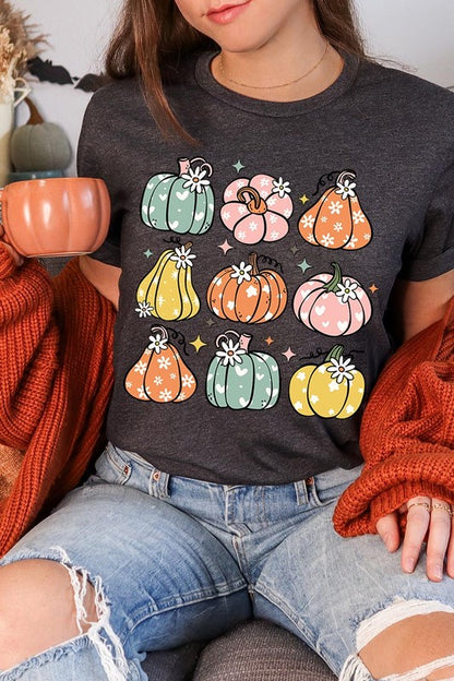 Pumpkins & Daisies Retro Fall Graphic Tee