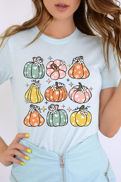 Pumpkins & Daisies Retro Fall Graphic Tee