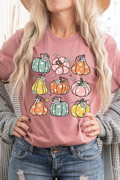 Pumpkins & Daisies Retro Fall Graphic Tee