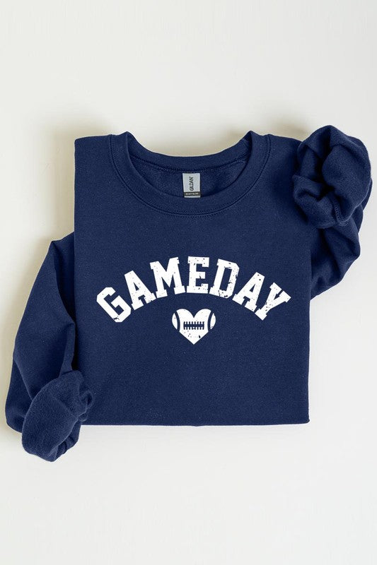 Game Day Football Heart Graphic Sweatshirts