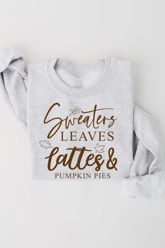 Sweaters,Leaves Graphic Fleece Sweatshirts