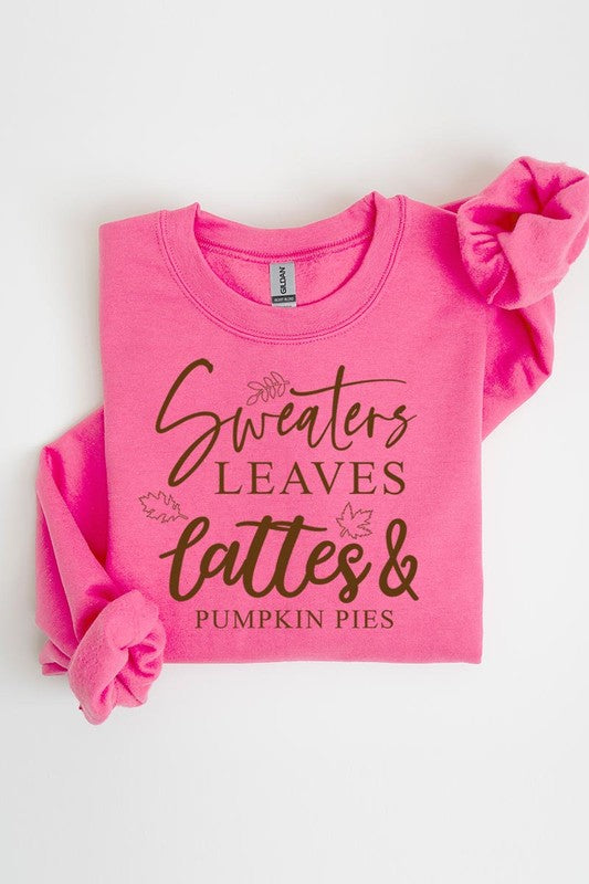 Sweaters,Leaves Graphic Fleece Sweatshirts