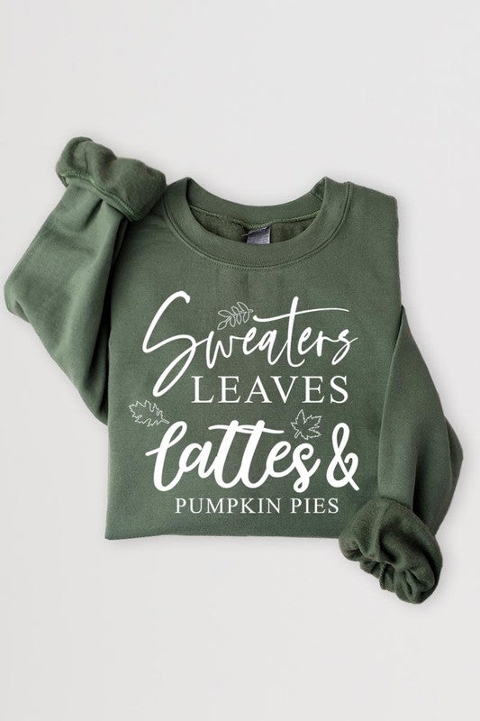 Sweaters,Leaves Graphic Fleece Sweatshirts