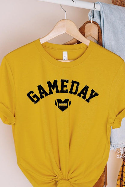 Game Day Football Heart Graphic Tee