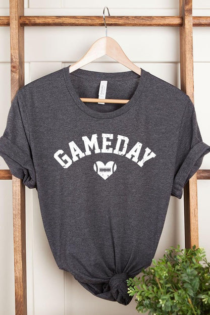 Game Day Football Heart Graphic Tee