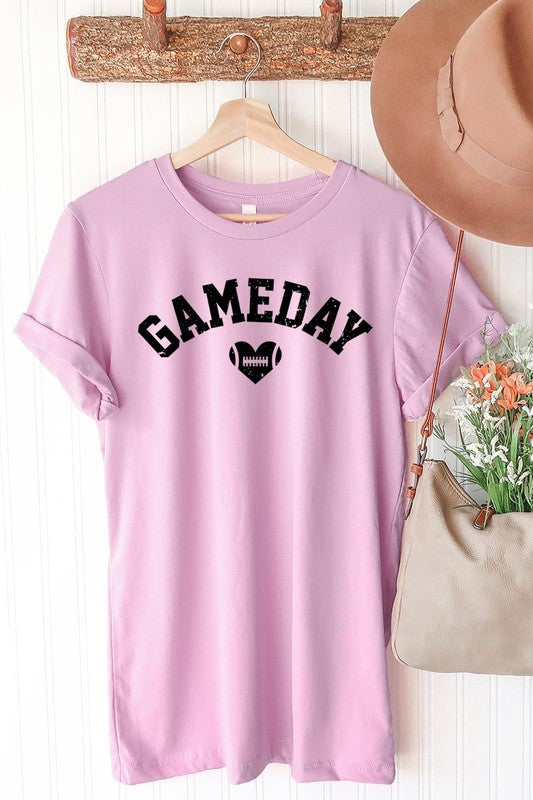 Game Day Football Heart Graphic Tee