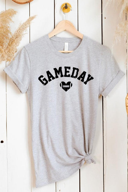 Game Day Football Heart Graphic Tee