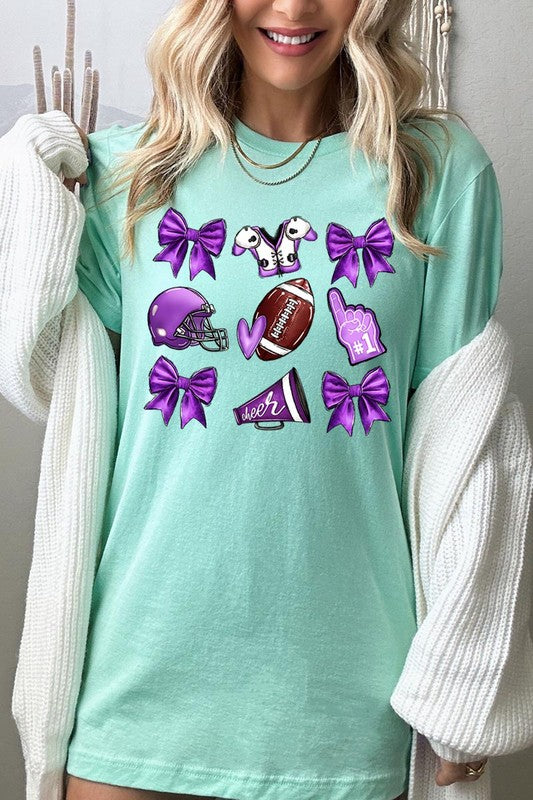 Purple Coquette Football Graphic Tee