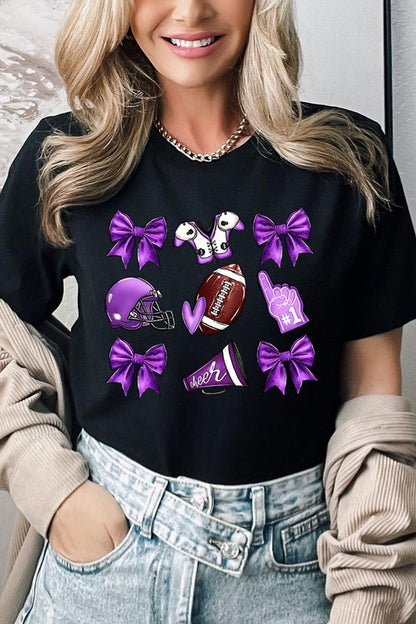 Purple Coquette Football Graphic Tee