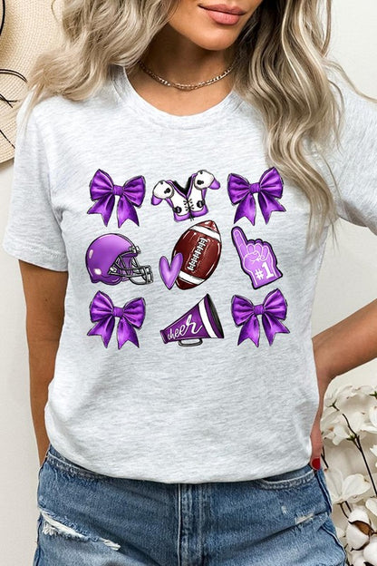 Purple Coquette Football Graphic Tee