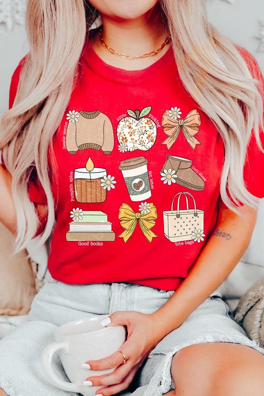 Fall Girly Doodle Graphic Tee