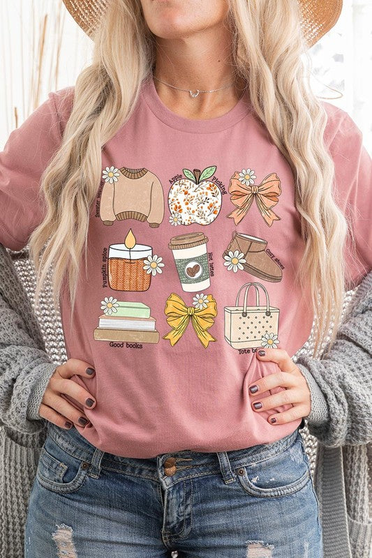 Fall Girly Doodle Graphic Tee