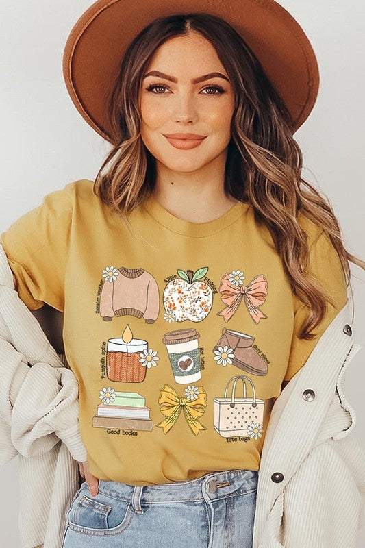 Fall Girly Doodle Graphic Tee